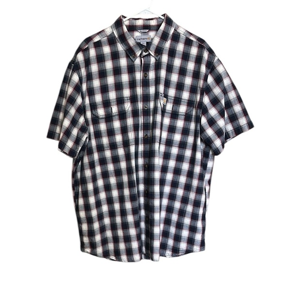 Carhartt Relaxed Fit Double Front Pocket Work Button Up Shirt Men Size 2XL - Picture 1 of 8